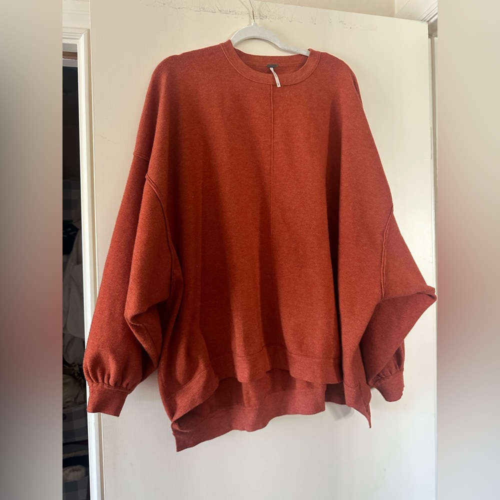 Free People Rust Crew Neck Sweater
